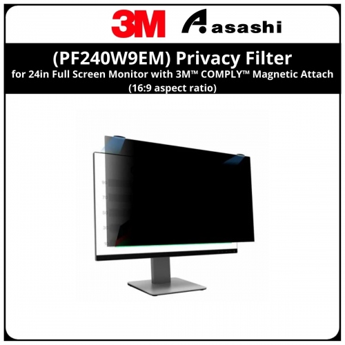 3M (PF240W9EM) Privacy Filter for 24in Full Screen Monitor with 3M™ COMPLY™ Magnetic Attach (16:9 aspect ratio)