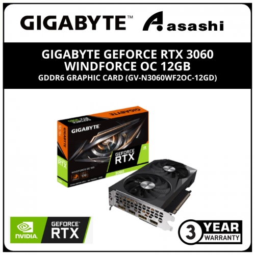GIGABYTE GeForce RTX 3060 WINDFORCE OC 12GB GDDR6 Graphic Card (GV-N3060WF2OC-12GD)