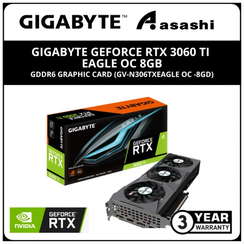 GIGABYTE GeForce RTX 3060 TI EAGLE OC 8GB GDDR6 Graphic Card (GV-N306TXEAGLE OC -8GD)