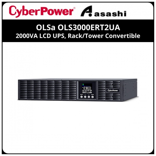 CyberPower OLSa OLS3000ERT2UA (MY) 3000VA LCD UPS, Rack/Tower Convertible, Rail Kit Bundled