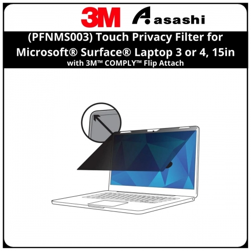 3M™ (PFNMS003) Touch Privacy Filter for Microsoft® Surface® Laptop 3 or 4, 15in with 3M™ COMPLY™ Flip Attach
