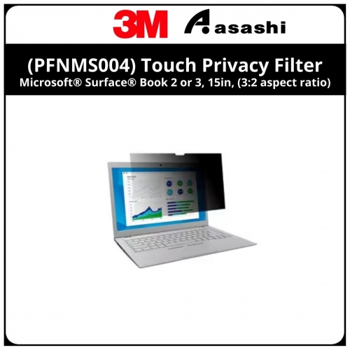3M™ (PFNMS004) Touch Privacy Filter for Microsoft® Surface® Book 2 or 3, 15in, (3:2 aspect ratio)
