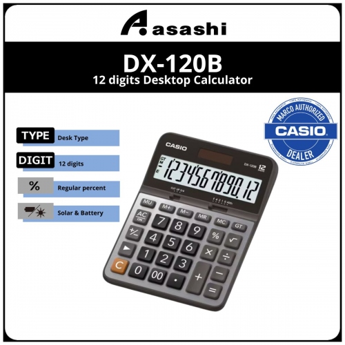 Casio DX-120B 12 digits Calculator
