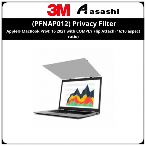 3M™ (PFNAP012) Privacy Filter for Apple® MacBook Pro® 16 2021 with COMPLY Flip Attach (16:10 aspect ratio)