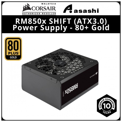 Corsair RM850x 850W SHIFT (ATX3.0) Power Supply - 80+ Gold, Fully Modular, 10 Years Warranty