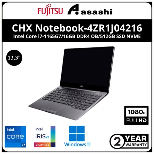 Fujitsu CHX Notebook-4ZR1J04216-(Intel Core i7-1165G7/16GB DDR4 OB/512GB SSD NVME/Intel Iris Graphic/13.3