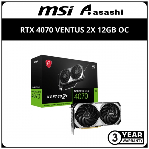 MSI GeForce RTX 4070 VENTUS 2X 12GB OC GDDR6X Graphic Card