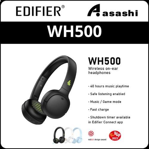 Edifier WH500 (Black) Bluetooth On-Ear Headphone (1 yrs Limited Hardware Warranty)