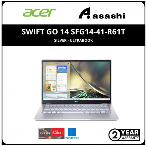 Acer Swift Go 14 SFG14-41-R61T Ultrabook-(AMD Ryzen 5-7530U/16GB LDDR4 (No Slot)/512GB SSD/AMD Graphic/14