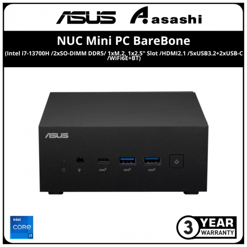 ASUS NUC MINI PC PN64 Barebone (Intel i7-13700H /2xSO-DIMM DDR5/ 1xM.2, 1x2.5