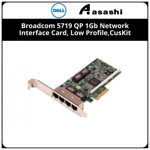 Dell Broadcom 5719 QP 1Gb Network Interface Card, Low Profile,CusKit (540-BBHB)