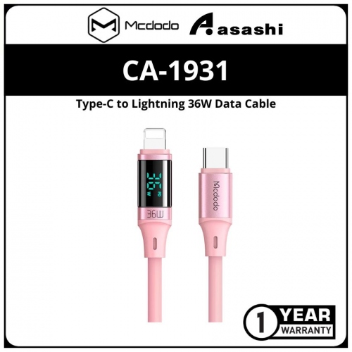 Mcdodo CA-1931 Digital HD Silicone Type-C to Lightning 36W Data Cable 1.2M