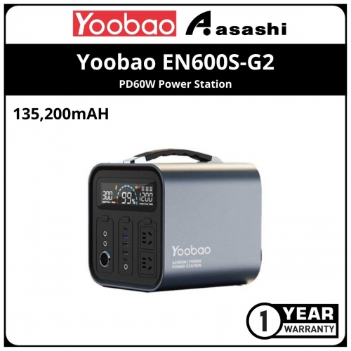 Yoobao EN600S-G2 135200mAH PD60W Power Station (1 yrs Limited Hardware Warranty)