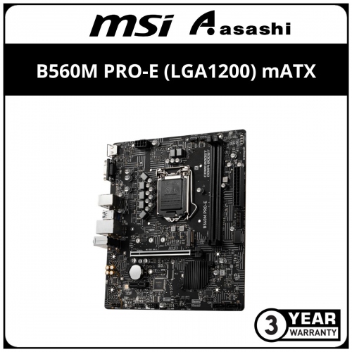 MSI B560M PRO-E (LGA1200) mATX Motherboard (VGA, HDMI)