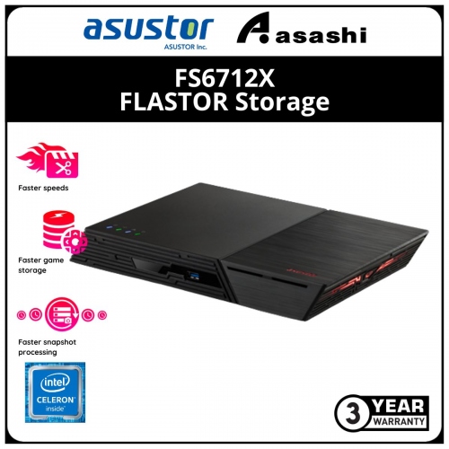 ASUSTOR FS6712X-FLASTOR Storage (Intel Celeron N5105 2.0Ghz QC, 4GB DDR4, 2 x 10GbE)