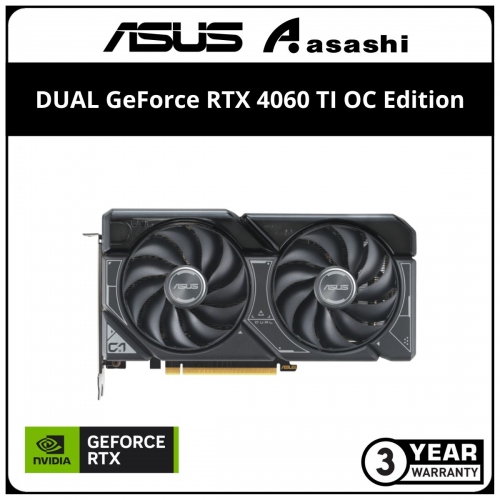 ASUS DUAL GeForce RTX 4060 TI OC Edition 8GB GDDR6 Graphic Card (DUAL-RTX4060TI-O8G)