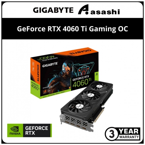 GIGABYTE GeForce RTX 4060 Ti Gaming OC 8GB GDDR6 Graphic Card (GV-N406TGAMING OC-8GD)