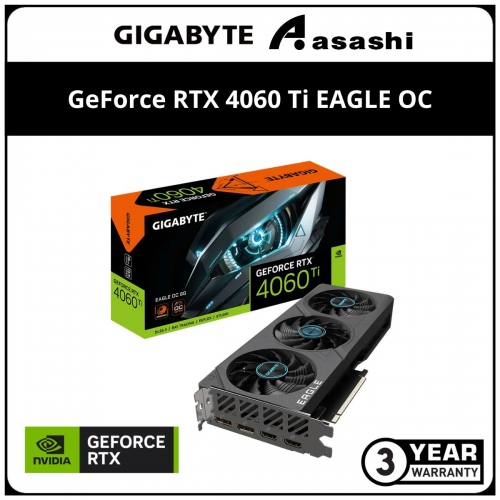 GIGABYTE GeForce RTX 4060 Ti EAGLE OC 8GB GDDR6 Graphic Card (GV-N406TEAGLE OC-8GD)