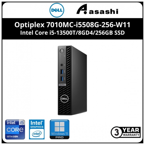 Dell Optiplex 7010MC-i5508G-256-W11 Commercial Desktop - (Intel Core i5-13500T/8GD4/256GB SSD/Intel UHD Graphic/Wired KB & Mouse/Win11Pro/3Yrs)