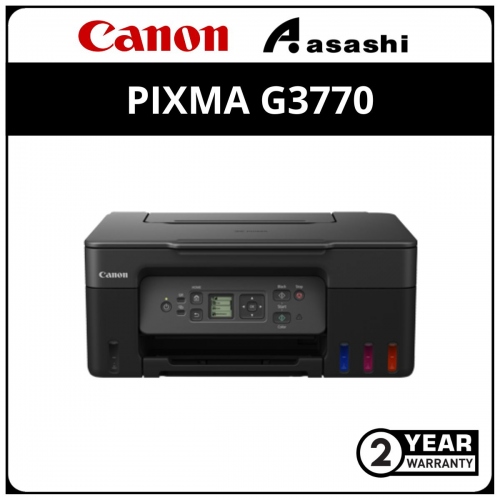 Canon G3770 A4 Ink Efficient Printer (Print,Scan,Copy, Wifi Direct) 2 Yrs Warranty or 30,000pages whichever comes first (Black)
