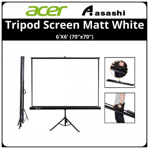 Acer 6x6ft (72x72in) Tripod Projector Screen
