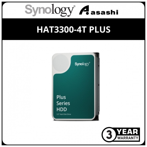 Synology HAT3300-4T Plus 4TB HDD SATA III 6Gb/s 5400 RPM 256MB Cache 3.5