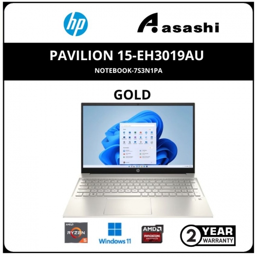 HP Pavilion 15-eh3019AU Notebook-7S3N1PA-(AMD Ryzen 5-7530U/16G D4(8*2)/512GB SSD/15.6