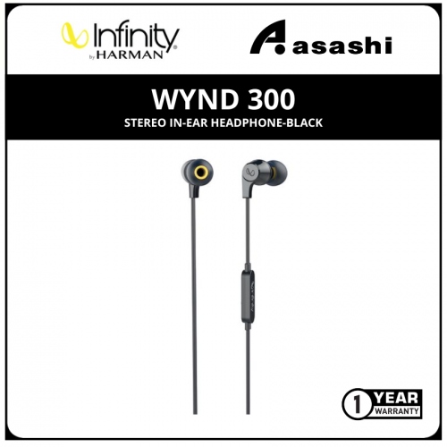 Infinity Wynd 300 Stereo In-Ear Headphone-Black