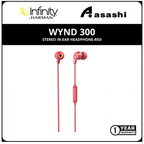 Infinity Wynd 300 Stereo In-Ear Headphone-Red