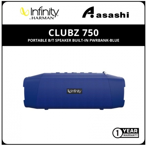 Infinity Clubz 750 Portable b/t Speaker Built-In Pwrbank-Blue