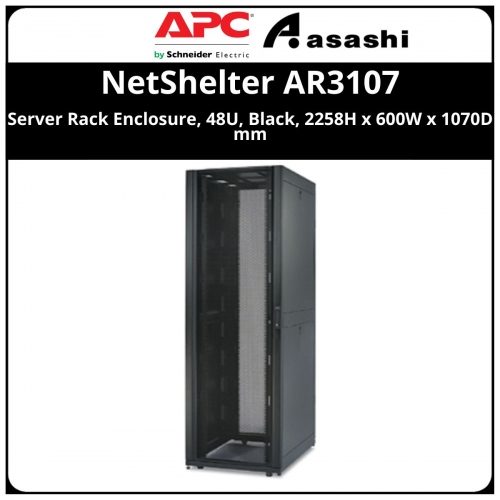 APC NetShelter SX, Server Rack Enclosure, 48U, Black, 2258H x 600W x 1070D mm (AR3107)
