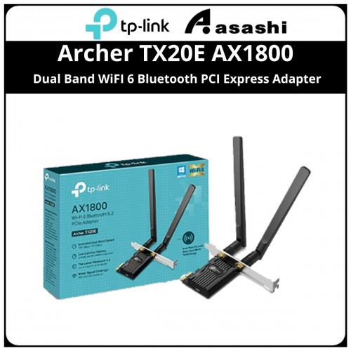TP-Link Archer TX20E AX1800 Dual Band WiFI 6 Bluetooth PCI Express Adapter