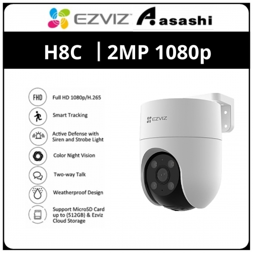 Ezviz H8C 2MP 1080P Pan & Tilt Rotate 360° Outdoor Smart Color Night Vision Two Way Talk Wi-Fi Camera