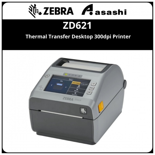Zebra ZD621 Thermal Transfer Desktop 300dpi Printer(USB + Serial + Ethernet + Bluetooth 5.0)(ZD6A043-30PF00EZ)