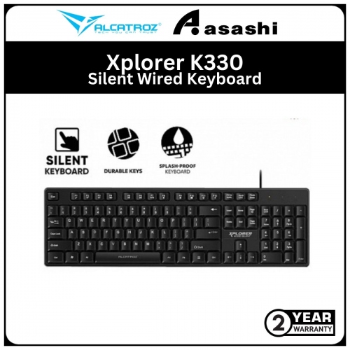 Alcatroz Xplorer K330 Black Silent Wired Keyboard