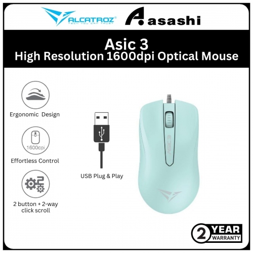 Alcatroz Asic 3 Mint High Resolution 1600dpi Optical Mouse