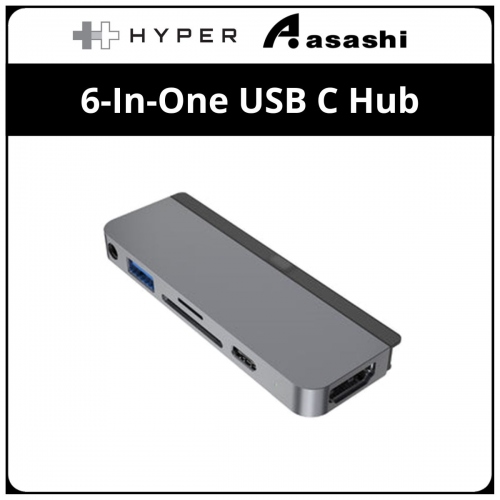 Hyperdrive 6-In-One USB C Hub (HD319B-GRY-GL-50)