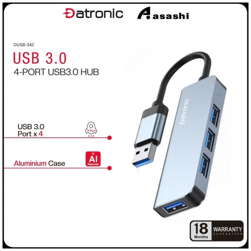 Datronic DUSB-342 USB3.0 to USB3.0 x 4 HUB - 18Months Warranty