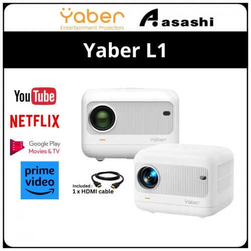 Yaber L1 Lifestyle Projector , 250 ANSI Lumens, Android TV 9.0, 5W X 1 Speaker