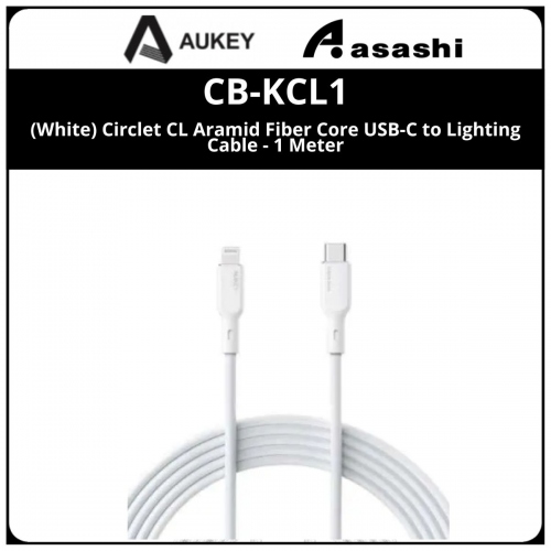 AUKEY CB-KCL1 (White) Circlet CL Aramid Fiber Core USB-C to Lighting Cable - 1 Meter
