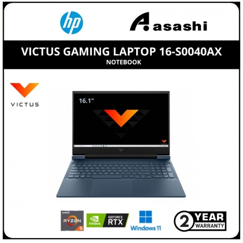 HP Victus Gaming Laptop 16-s0040AX - 7Z794PA- (AMD Ryzen 5-7640HS/16GBD5 5600Mhz(8*2)/512GB SSD PCIe/NV RTX4050 6G/16.1