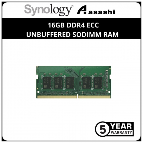 Synology 16GB DDR4 ECC Unbuffered SODIMM RAM D4ES01-16G