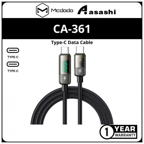 Mcdodo CA-3610 Digital Pro Auto Power Off Type-C to Type-C Transparent Data Cable 1.2M