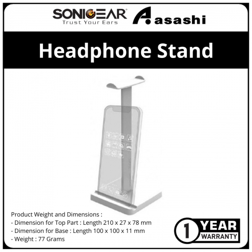 Sonic Gear Headphone Stand ABS Material - White