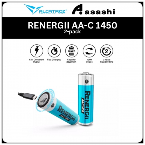 Alcatroz RENERGII AA-C 1450 (2-pack) w/
Cable