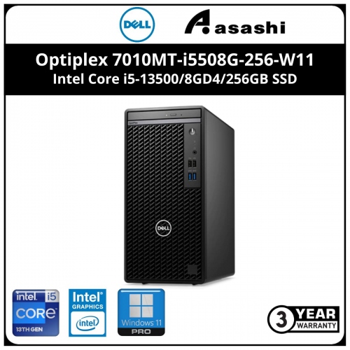 Dell Optiplex 7010MT-i5508G-256-W11 MT Commercial Desktop - (Intel Core i5-13500/8GD4/256GB SSD/Intel UHD Graphic/Wired KB & Mouse/Win11Pro/3Yrs)