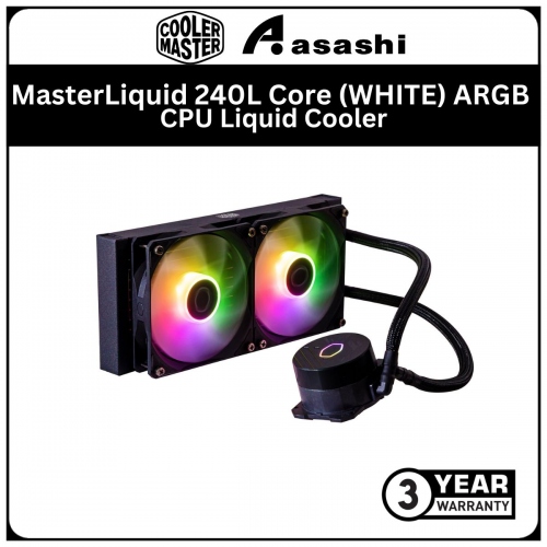 Cooler Master MasterLiquid 240L Core (BLACK) ARGB CPU Liquid Cooler (LGA1700 Ready) - 3 Years Warranty