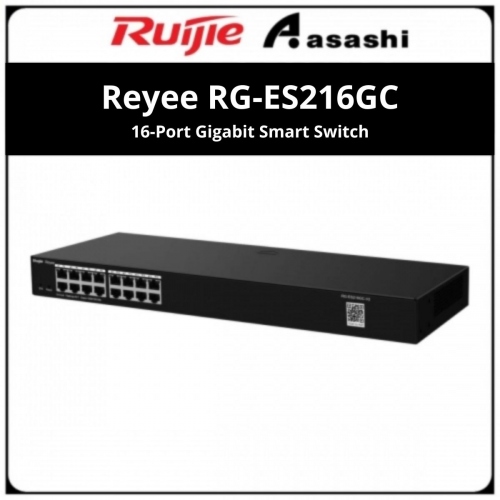 Ruijie Reyee RG-ES216GC 16-Port Gigabit Smart Switch, 16 Gigabit RJ45 Ports,19-inch Rack-mountable Steel Case