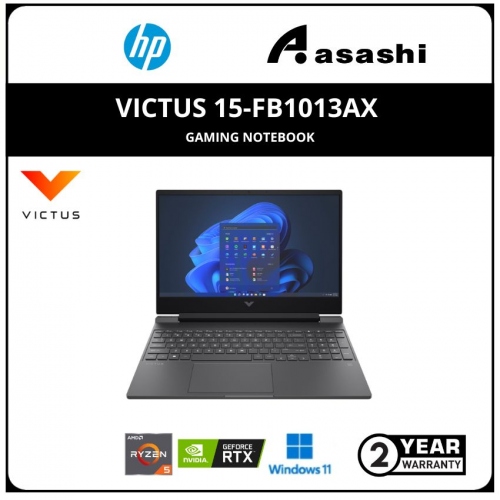 HP Victus Gaming Laptop 15-fb1013AX - 8R0T3PA- (AMD Ryzen 5-7535HS/8GBD5(1 Extra Slot)/512GB SSD PCIe/NV RTX2050 4G/No ODD/15.6