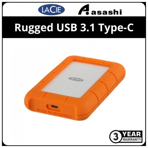 Lacie Rugged 1TB USB 3.1 Type-C Portable Harddisk (STFR1000800)